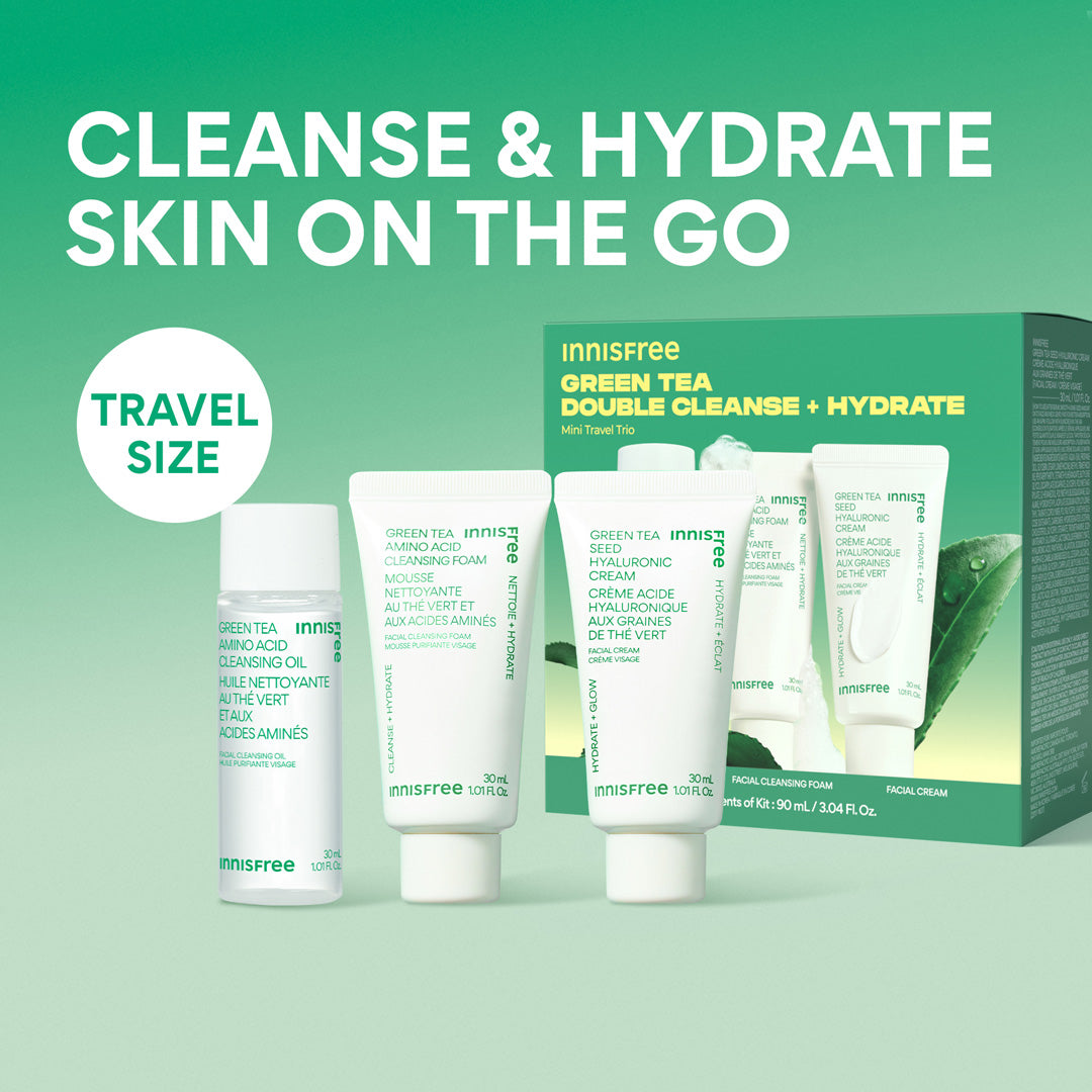 Green Tea Mini Double Cleanse + Hydrate Trio