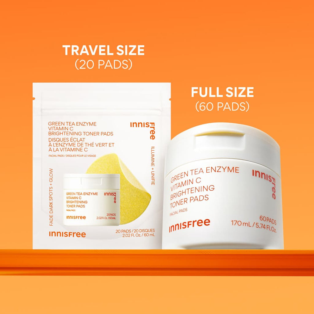 Green Tea Enzyme Vitamin C Brightening Toner Pads